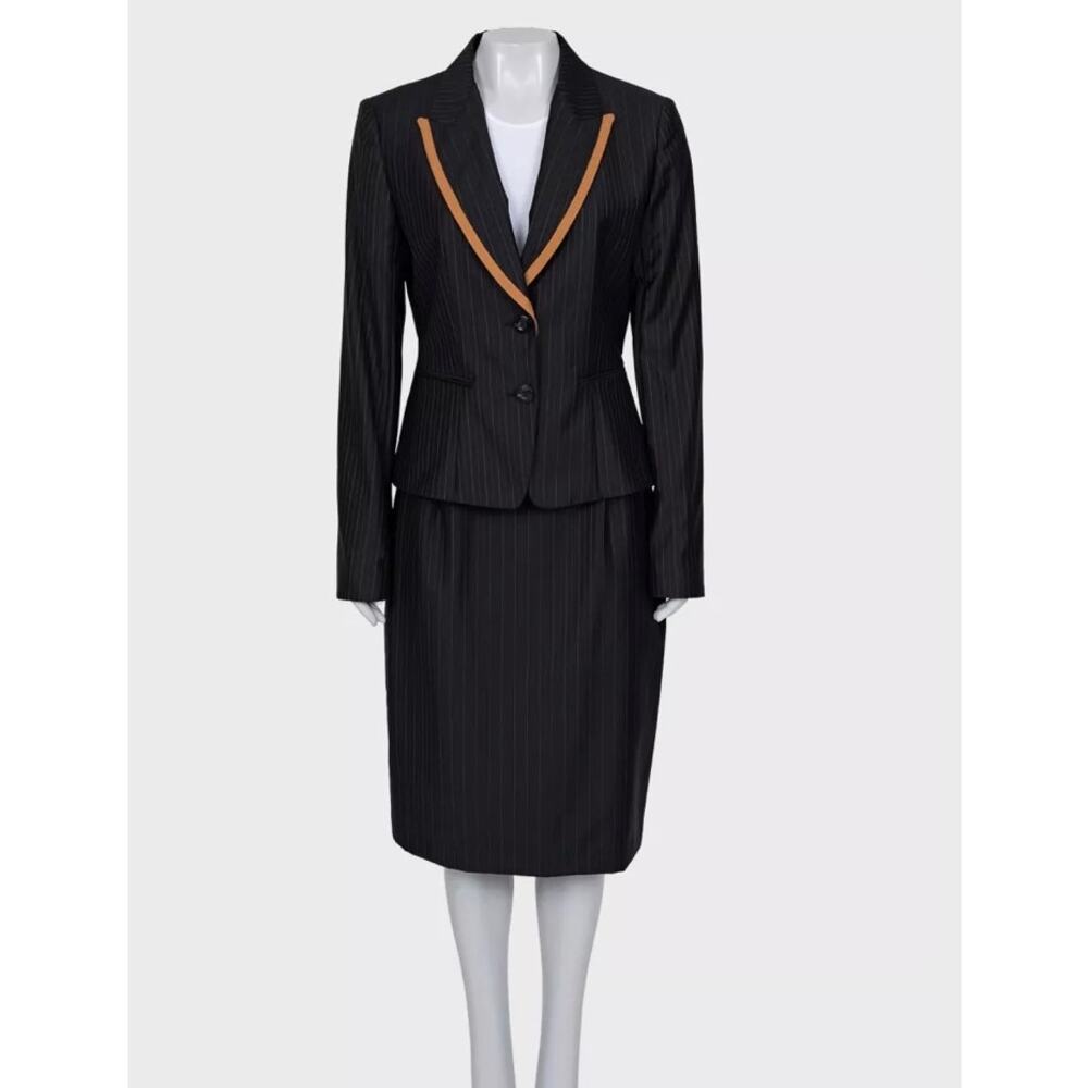 Christian Dior Black Striped Wool Suit FR44 XXL